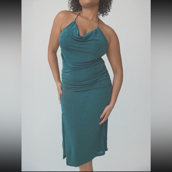 Klassy Network Teal Midi Dress - Picture 1 of 7